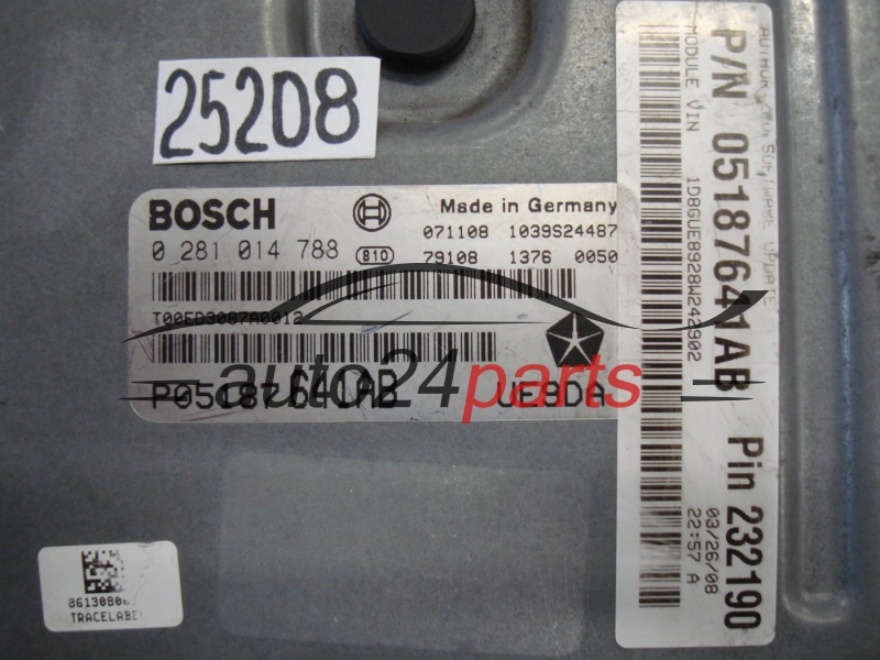 CHRYSLER BOSCH 0 281 014 788, 0281014788, P05187641AB