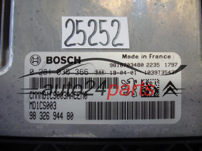 CITROEN BOSCH 0 281 035 366, 0281035366, 9832694480
