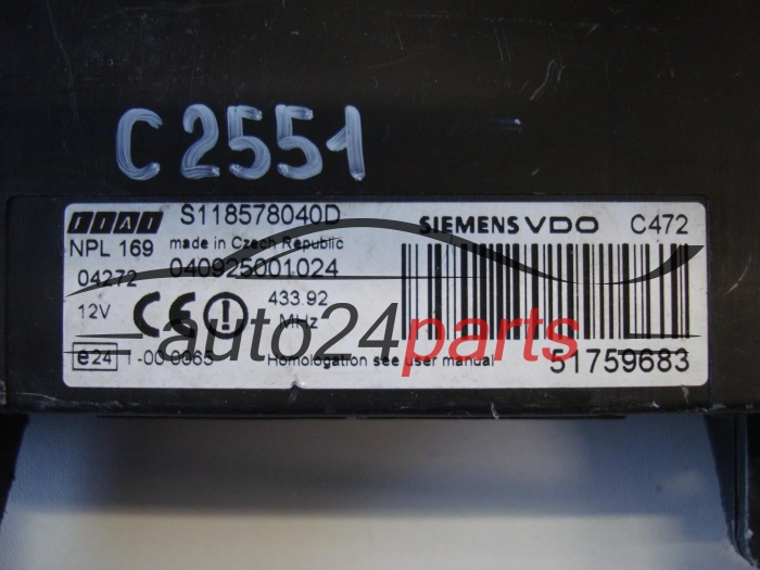 BSI FIAT PANDA 51759683, S118578040D