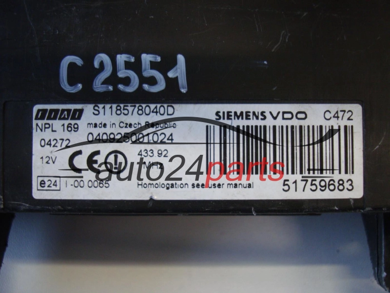 BSI FIAT PANDA 51759683, S118578040D