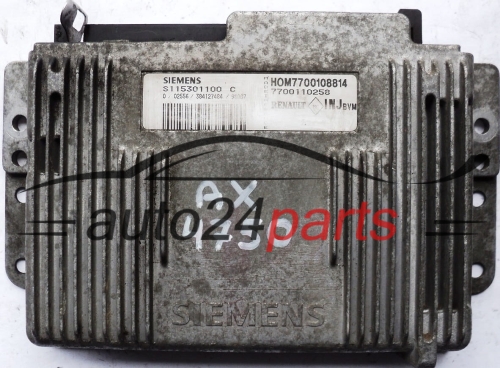 ECU ENGINE CONTROLLER RENAULT CLIO 1.4 S115301100C, S115301100 C, HOM7700108814, HOM 7700108814, 7700110258