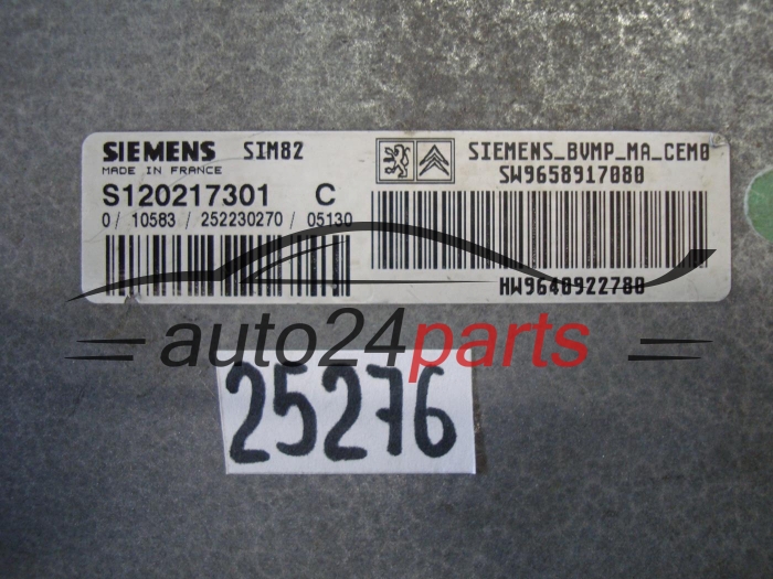 STEROWNIK SKRZYNI BIEGOW RENAULT S120217301C, SW9658917080, HW9640922780, 9658917080, 9640922780, SIM82