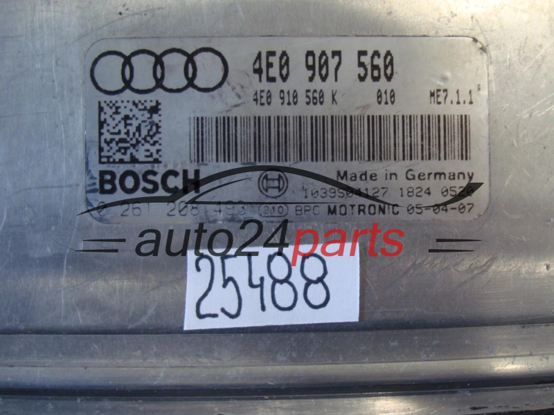KOMPUTER STEROWNIK SILNIKA AUDI BOSCH 0 261 208 493 , 0261208493, 4E0907560, ME7.1.1