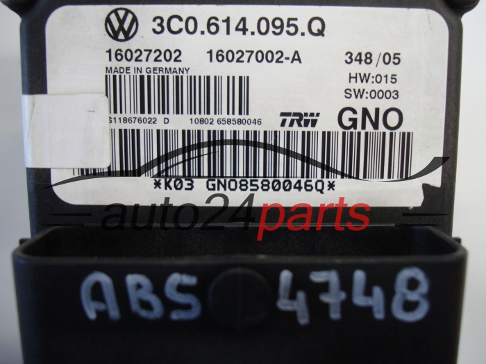 ABS POMPA I STEROWNIK VOLKSWAGEN PASSAT TRW 3C0.614.095.Q, 3C0614095Q, 16027202, 16027002-A
