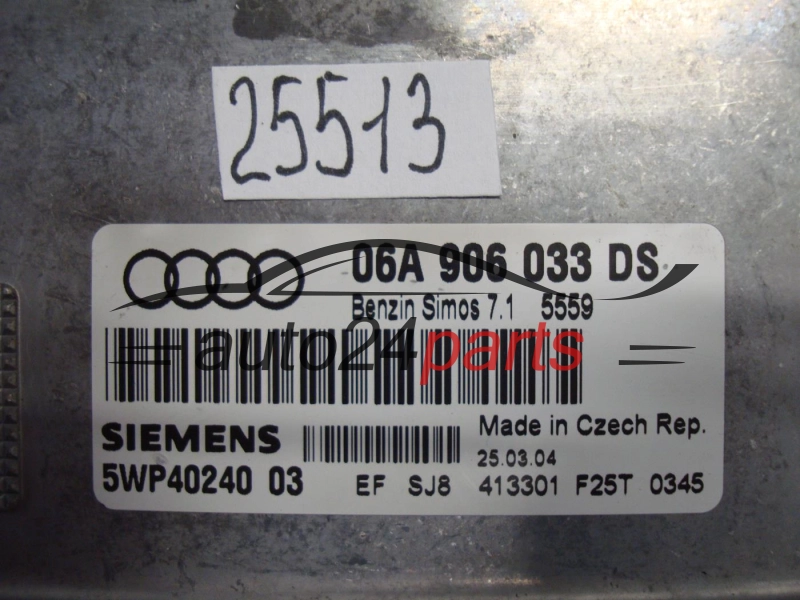 KOMPUTER STEROWNIK SILNIKA AUDI A3 SIEMENS 5WP40240 03, 5WP4024003, 06A 906 033 DS, 06A906033DS, SIMOS 7.1