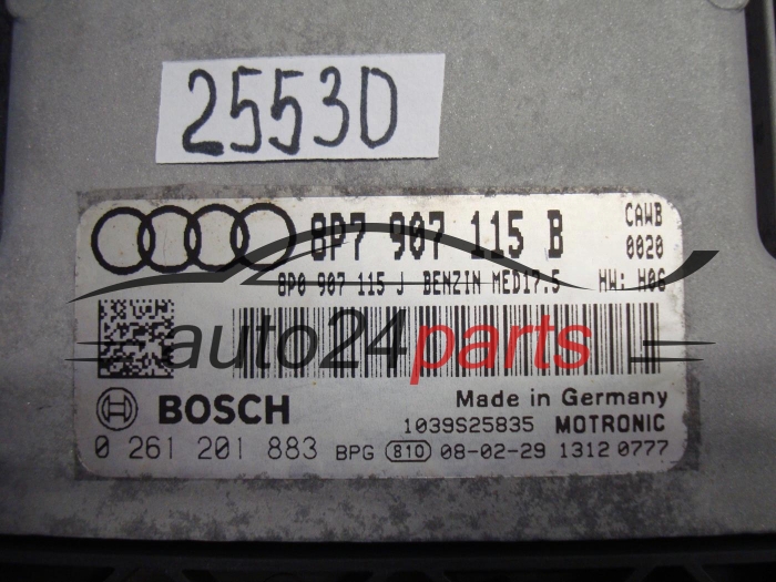 AUDI BOSCH 0 261 201 883, 0261201883, 8P7907115B, MED17.5