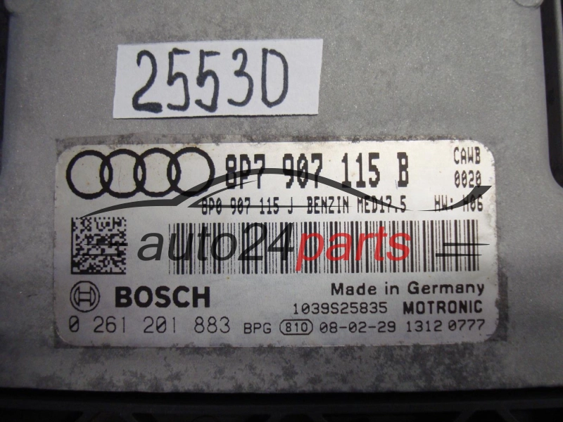 AUDI BOSCH 0 261 201 883, 0261201883, 8P7907115B, MED17.5