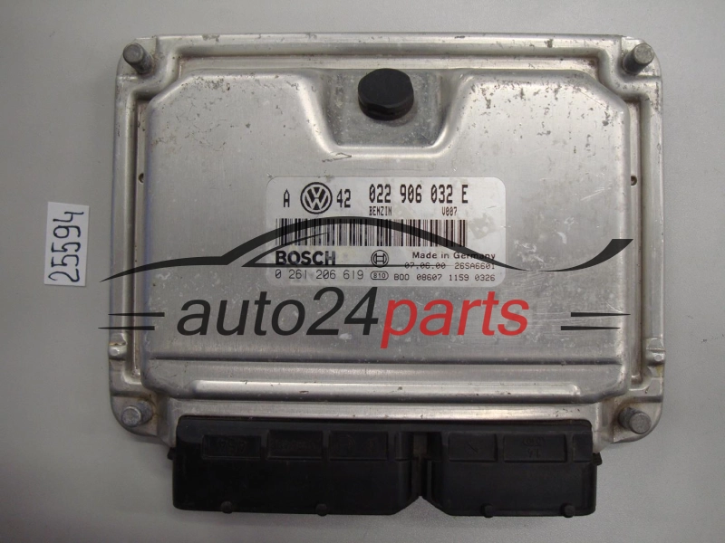 KOMPUTER STEROWNIK SILNIKA VW VOLKSWAGEN GOLF IV 4 V6 VR6 2.8 022 906 032 E, 022906032E, BOSCH 0 261 206 619, 0261206619, 26SA7177