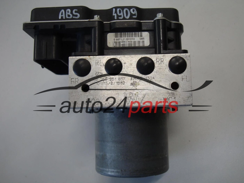 NISSAN BOSCH 0 265 251 857, 0265251857, 47660JX52A, 0265951751