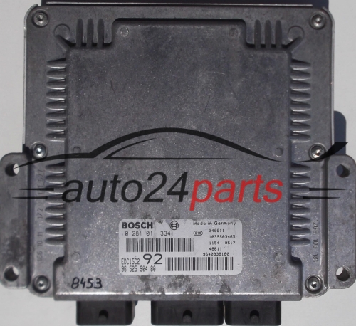 PEUGEOT 807 CITROEN C8 2.0 HDI BOSCH 0281011334, 0 281 011 334, 9652590480, 96 525 904 80, 9640938180, EDC15C2