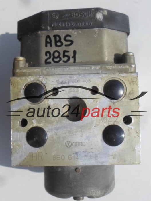 Pompe ABS et calculateur VOLKSWAGEN PASSAT AUDI A4 A6 SKODA BOSCH 0 265 220 405, 0265220405, 8E0 614 111 B, 8E0614111B, 0 273 004 283, 0273004283