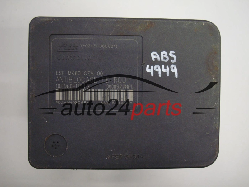 CITROEN 9654777580, 10.0960-1154.3, 10096011543