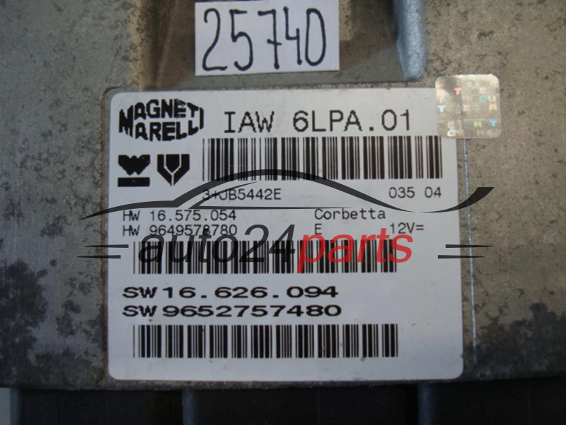 KOMPUTER STEROWNIK SILNIKA PEUGEOT 206 Magneti Marelli IAW 6LPA.01, IAW6LPA01, SW 9652757480, HW 9649578780