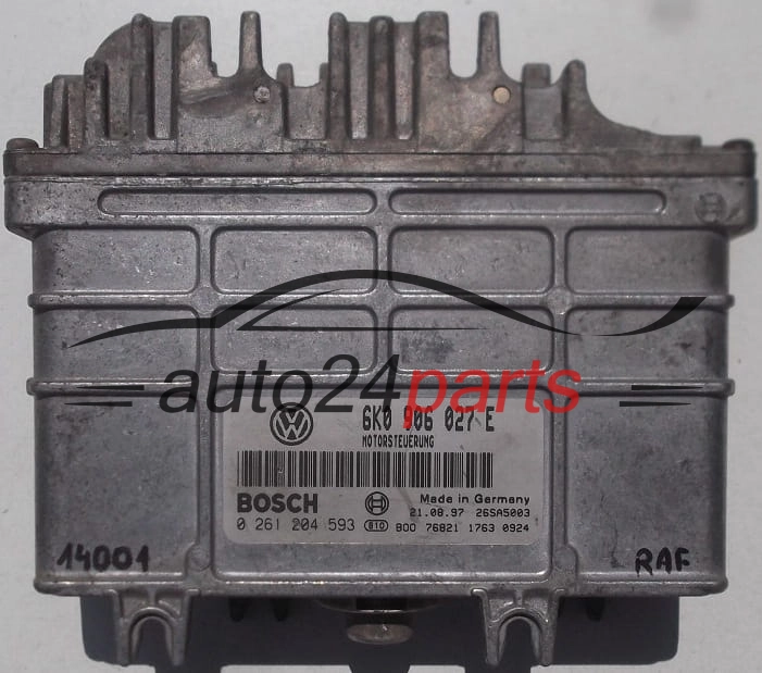 KOMPUTER STEROWNIK SILNIKA SEAT CORDOBA IBIZA INCA VW POLO CADDY 1.4 6K0906027E, 6K0 906 027 E, BOSCH 0261204593, 0 261 204 593