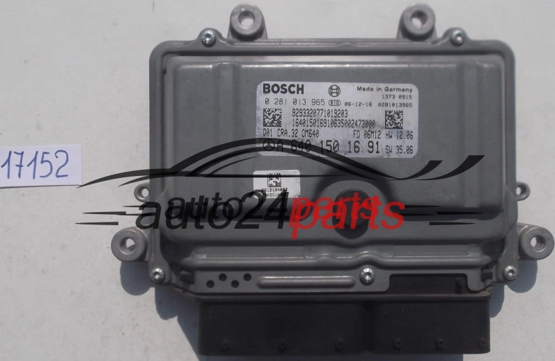 CALCULATEUR MOTEUR MERCEDES B180 BOSCH 0 281 013 965, 0281013965, A 640 150 16 91, A6401501691, 6401501691