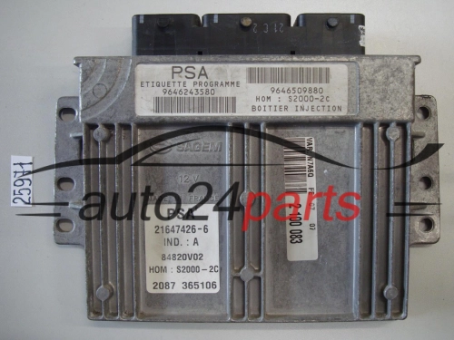 KOMPUTER STEROWNIK SILNIKA CITROEN XSARA 1.4 SAGEM 21647426-6, 216474266, 9646243580, 9646509880
