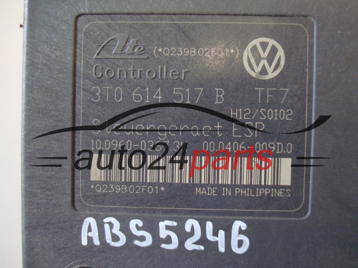 ABS POMPA I STEROWNIK SKODA 3T0614517B, 10.0960-0367.3K, 10096003673K
