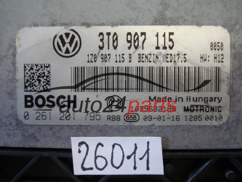 KOMPUTER STEROWNIK SILNIKA SKODA BOSCH 0 261 201 795, 0261201795, 3T0907115, MED17.5