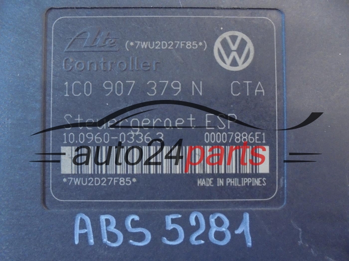 ABS POMPA I STEROWNIK VOLKSWAGEN SEAT SKODA 1J0614517K, 10.0206-0074.4, 10020600744, 1C0907379N -