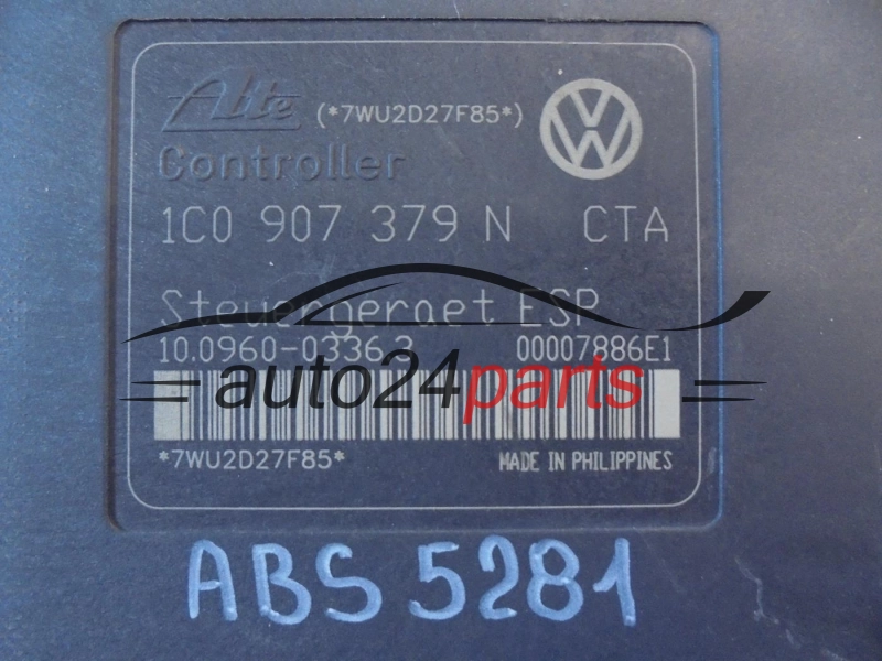 ABS POMPA I STEROWNIK VOLKSWAGEN SEAT SKODA 1J0614517K, 10.0206-0074.4, 10020600744, 1C0907379N -
