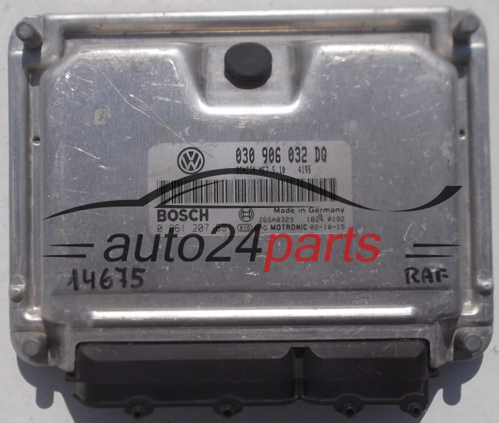 CENTRALINA DO MOTORE VW VOLKSWAGEN LUPO 1.4, BOSCH 0 261 207 681, 0261207681, 030 906 032 DQ, 030906032DQ, ME7.5.10