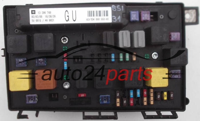Ηλεκτρικό κιβώτιο θρυαλλίδων κουτί BSI OPEL ASTRA H GM 13 206 748 GU