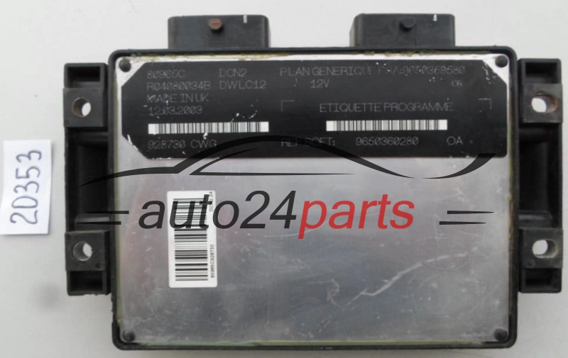 KOMPUTER STEROWNIK SILNIKA CITROEN PEUGEOT R04080034B, 9650359580, 9650360280 