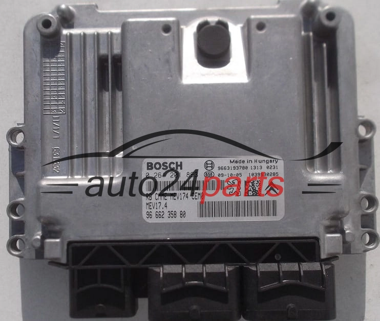 Μονάδα Ελέγχου Κινητήρα PEUGEOT 308 1.4 16V BOSCH 0 261 201 863, 0261201863, 96 662 358 80, 9666235880, 9663193780, MEV17.4