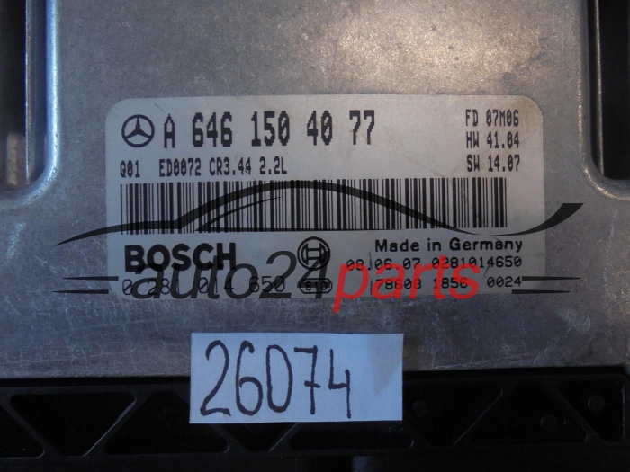 KOMPUTER STEROWNIK SILNIKA MERCEDES BENZ BOSCH 0 281 014 650, 0281014650, A6461504077, CR3.44