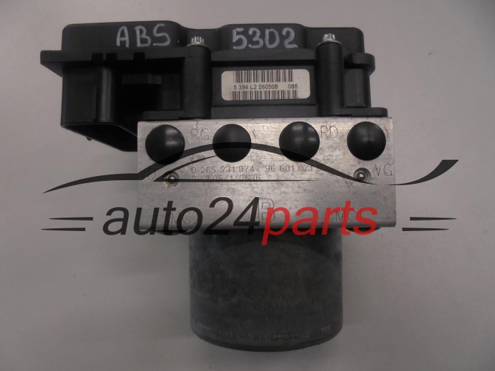 ABS POMPA I STEROWNIK CITROEN PEUGEOT BOSCH 0 265 231 974, 0265231974, 96 601 071 80, 9660107180, 96 652 922 80, 9665292280, 0 265 800 650, 0265800650
