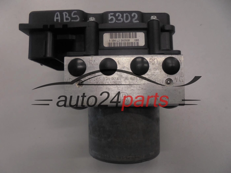 ABS POMPA I STEROWNIK CITROEN PEUGEOT BOSCH 0 265 231 974, 0265231974, 96 601 071 80, 9660107180, 96 652 922 80, 9665292280, 0 265 800 650, 0265800650