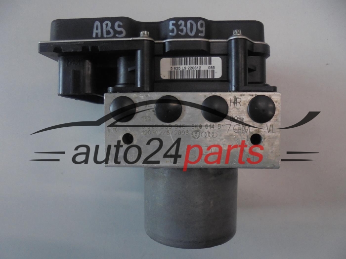 Pompe ABS et calculateur AUDI BOSCH 0265239345, 8K0614517GM, 0265952061, 8K0907379CK