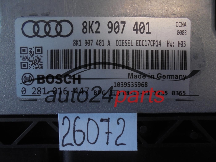 AUDI BOSCH 0 281 016 447, 0281016447, 8K2907401, EDC17CP14