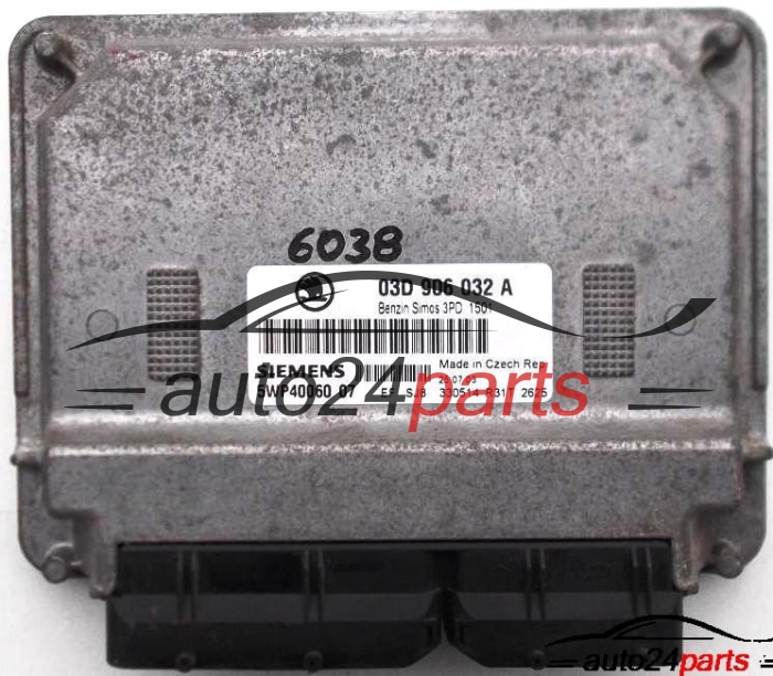 ECU ENGINE CONTROLLER SKODA FABIA 1.2 SIEMENS 5WP40060 07, 03D 906 032 A, 03D906032A 