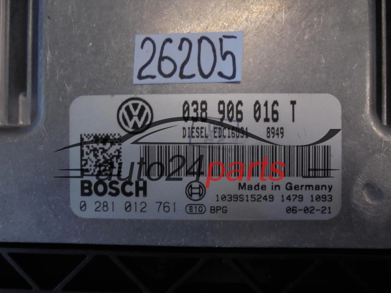 Sterownik silnika Volkswagen T5 1.9 TDI 0281012761 038906016T – zdjęcie 2