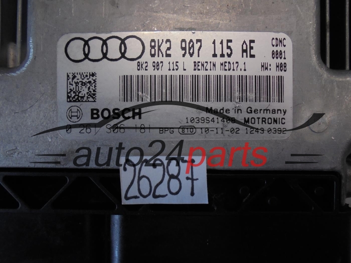 Centralita de motor Audi 0261S06181 8K2907115AE