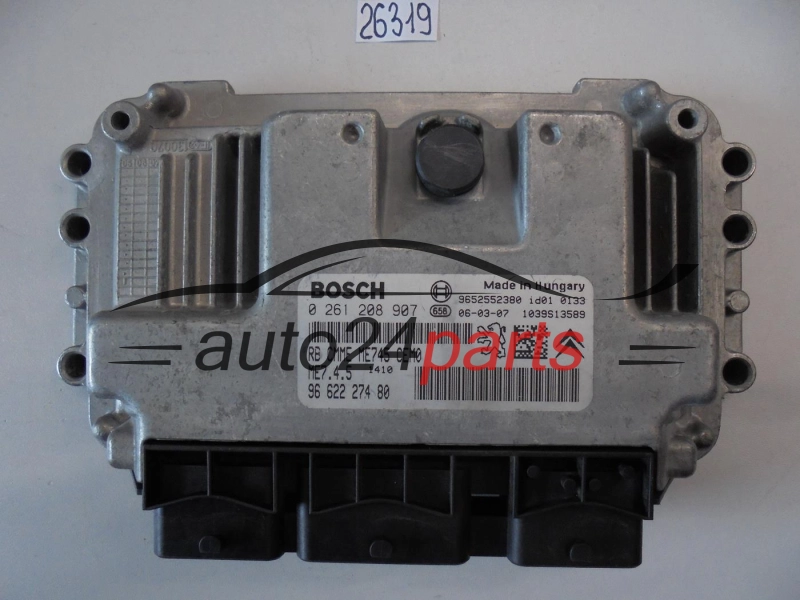 KOMPUTER STEROWNIK SILNIKA CITROEN C2 1.6 BOSCH 0 261 208 907, 0261208907, 96 622 274 80, 9662227480, 9652552380