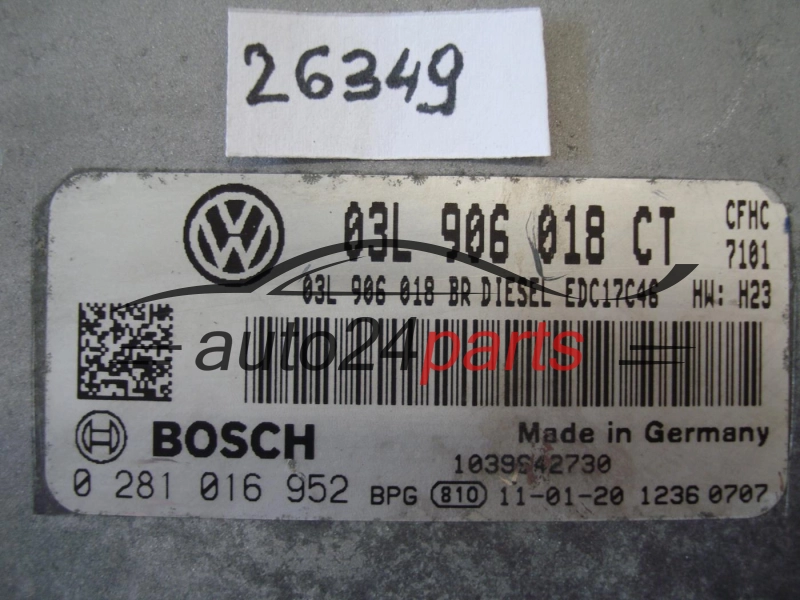 SKODA OCTAVIA 0 281 016 952 0281016952 03L906018CT EDC17C46