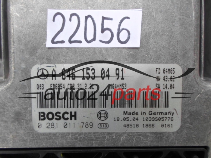 Μονάδα Ελέγχου Κινητήρα MERCEDES VITO BOSCH 0 281 011 789, 0281011789, A 646 153 04 91, A6461530491, CR3.31 