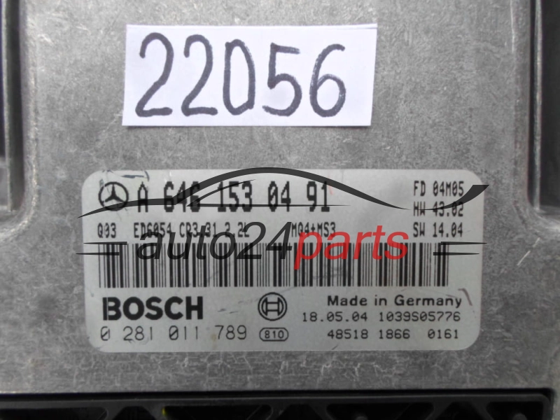 Μονάδα Ελέγχου Κινητήρα MERCEDES VITO BOSCH 0 281 011 789, 0281011789, A 646 153 04 91, A6461530491, CR3.31 
