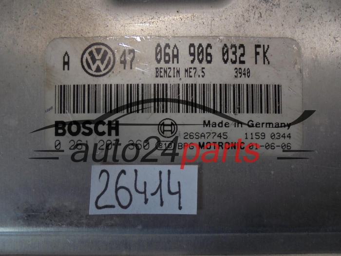 Sterownik silnika Volkswagen Polo 1.4 0261207360 06A906032FK – zdjęcie 2