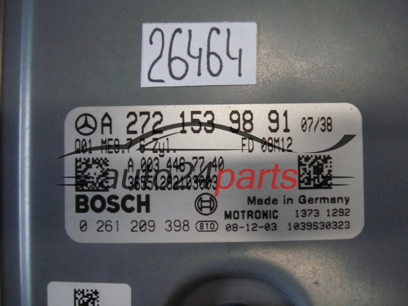 KOMPUTER STEROWNIK SILNIKA MERCEDES W204 C300 3.0 CDI BOSCH 0261209398, 0 261 209 398 A2721539891, 2721539891, A 272 153 98 91