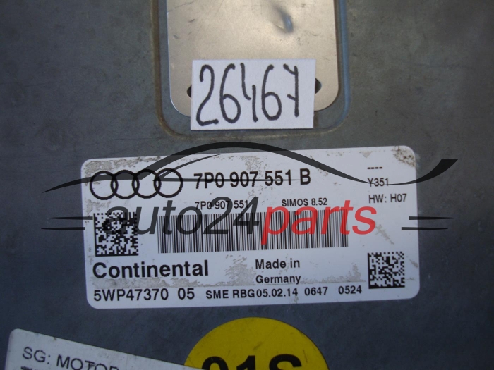 Centralina do motore VOLKSWAGEN 7P0907551B 5WP4737005 SIMOS 8.52