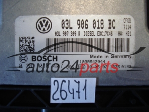 KOMPUTER STEROWNIK SILNIKA VW VOLKSWAGEN GOLF VI 2.0 TDI, BOSCH 0 281 016 407, BOSCH 0281016407, 03L 906 018 BC, 03L906018BC