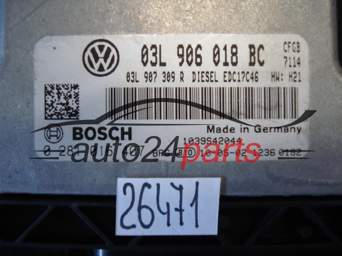 Sterownik silnika Volkswagen Golf Vi 2.0 TDI 0281016407 03L906018BC – zdjęcie 2