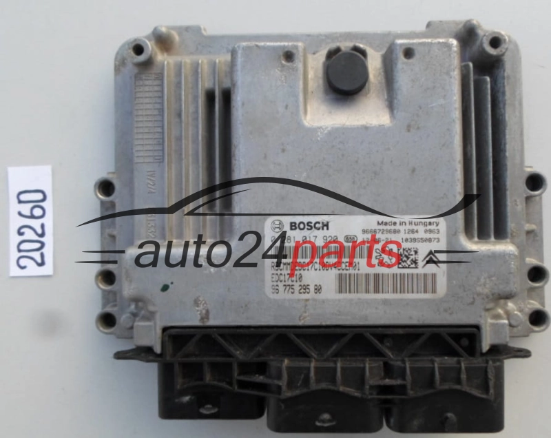 KOMPUTER STEROWNIK SILNIKA CITROEN PEUGEOT 1.6 HDI BOSCH 0 281 017 920, 0281017920, 96 775 295 80, 9677529580 