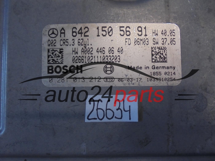 KOMPUTER STEROWNIK SILNIKA MERCEDES A6421505691, 6421505691, A 642 150 56 91 BOSCH 0281013212, 0 281 013 212