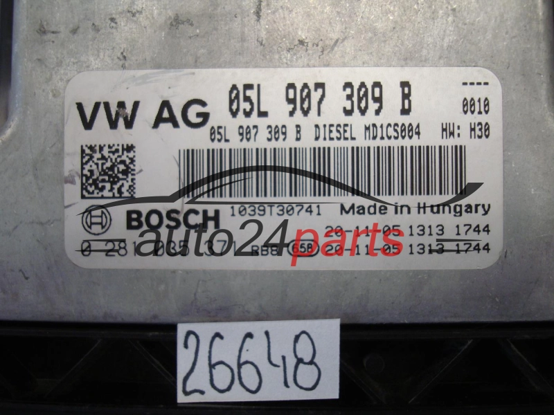 Calculateur Moteur VOLKSWAGEN 0281035371 05L907309B