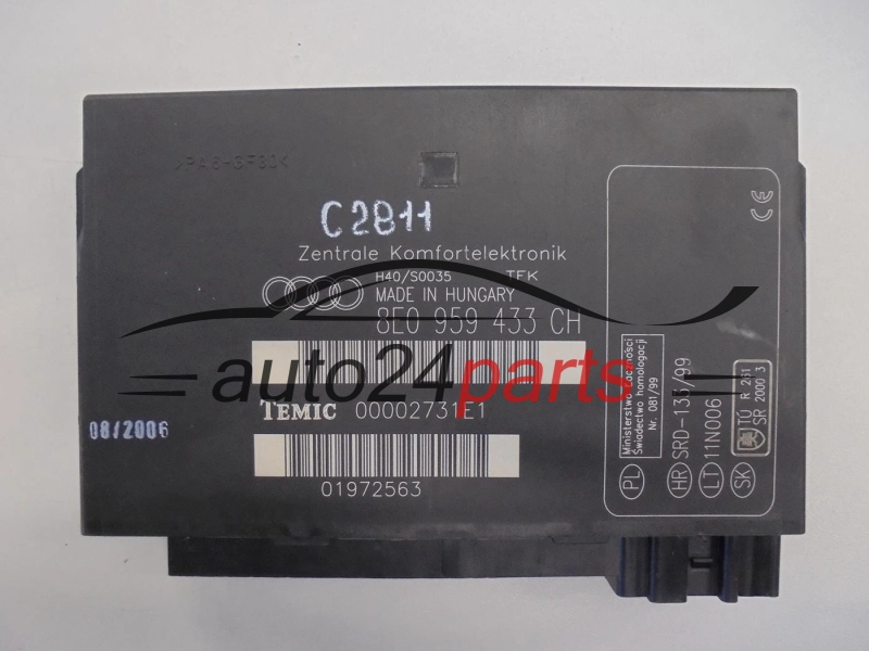 Moduł komfortu Zentrale Komfortelektronik Audi A4 8E0959433CH 00002731E1