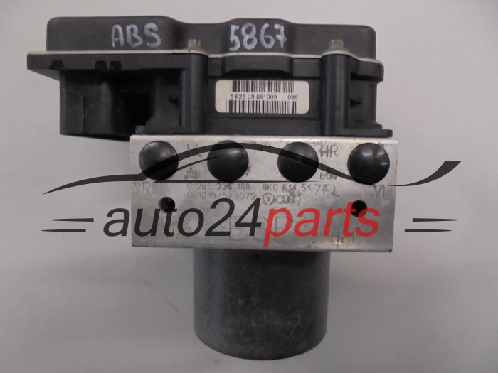 Pompe ABS et calculateur  AUDI VOLKSWAGEN BOSCH 0 265 236 188 0265236188 8K0614517FL 0265951170 8K0907379CA